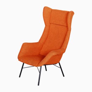 Set of Mid-Century Orange Lounge Chairs attributed to Miroslav Navratil, 1960s