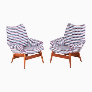 Set of Mid-Century Armchairs in Oak, 1950s