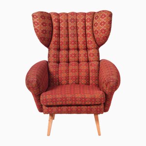 Mid-Century Wingback Armchair in Beech, 1950s