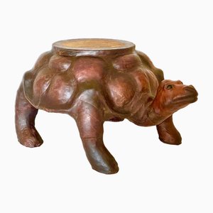 Figura de tortuga vintage grande de cuero, años 60
