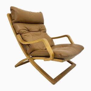 Vintage Lounge Chair in Cognac Leather, 1970s