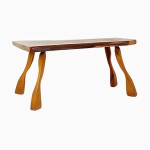 Brutalist Wooden Side Table