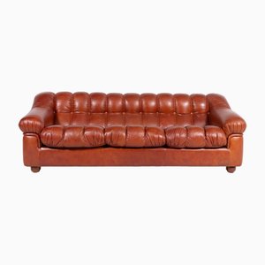 Modernes italienisches 3-Sitzer Ledersofa, 1970er