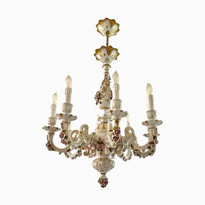 Italian Chandelier in Porselain, 1950, Set of 2