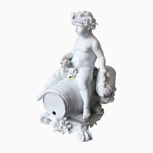 Skulptur von Betrunkenem Putto in Biscuit