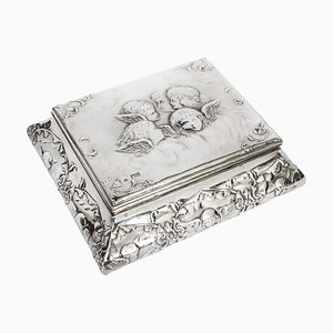 Antique Victorian Sterling Silver Casket by William Comyns & Sons, 1890s