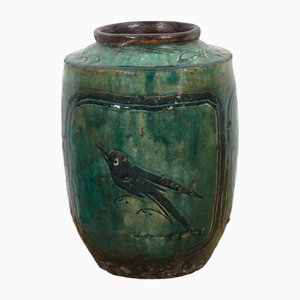 Antike chinesische Jadegrüne Vase, 1820