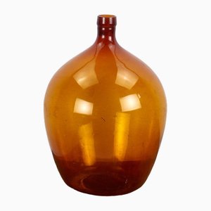 Vintage Amber Glass Vase, 1920