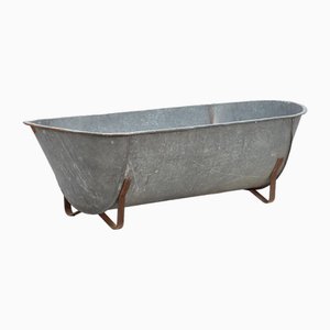 Vintage Badewanne aus verzinktem Stahl, 1920