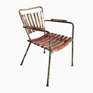 Chaise de Jardin Vintage Rouge et Blanche, 1960s