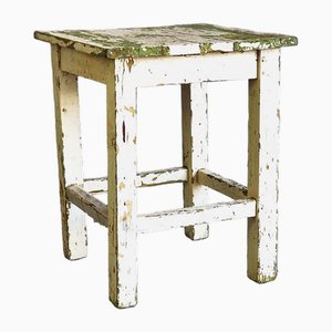 Table de Chevet Vert Turquoise et Blanche en Bois, 1920s