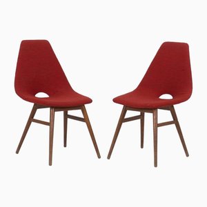 Vintage Bordeaux Red Chairs, 1950, Set of 2