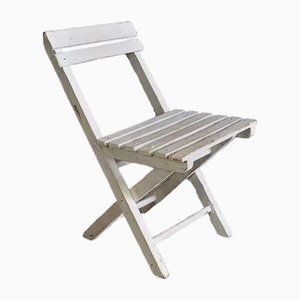 Vintage Folding Chair in White Color, 1950