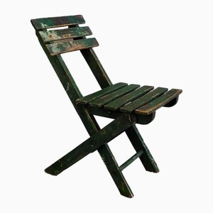 Grüner Vintage Stuhl aus Kiefernholz, 1950