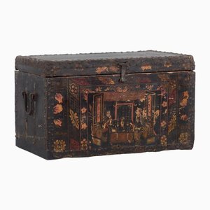 Antique Chest with Metal Frame, China, 1900s