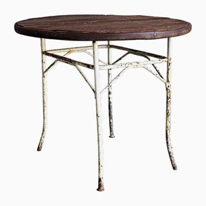 Antique Round Metal Outdoor Table, France, 1900s