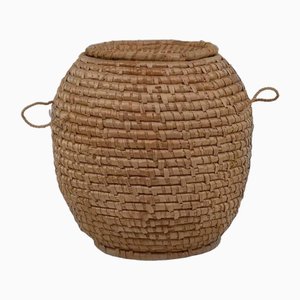 Wicker Basket with Lid, 1930s