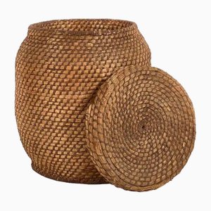 Basket with Wicker Lid, 1930s