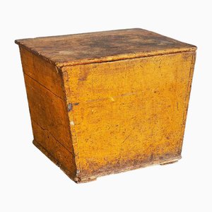 Antique Golden Colored Wooden Trunk, Austria, 1900s