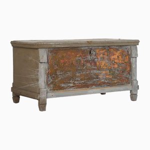 Antique Wood Storage Trunk, 1890s