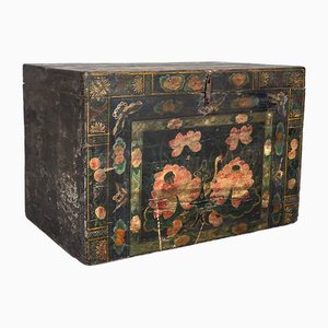 Antique Opera Chest with Lotus Flowers, China, 1900s