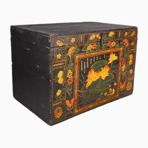 Antique Chinese Trunk with Chinese Characters, 1900s