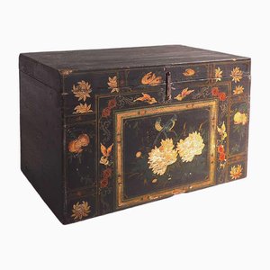 Chinese Opera Trunk with Illustrations of Flora and Fauna, 1900s