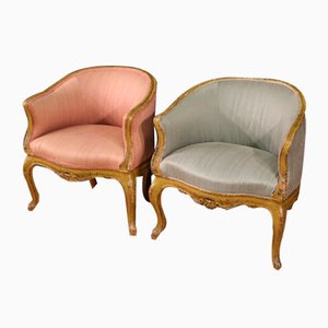 Venetian Lacquered and Gilded Armchairs, 1950s, Set of 2