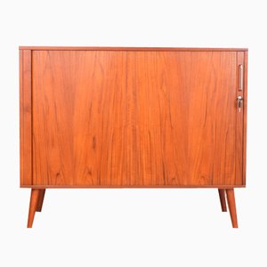 Credenza Tambour Mid-Century in teak, Danimarca, anni '60