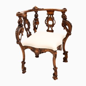 Carved Walnut Corner Chair, 1790s