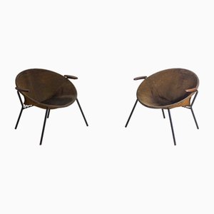 Patinated Balloon Chairs by Hans Olsen, Denmark, 1950s, Set of 2