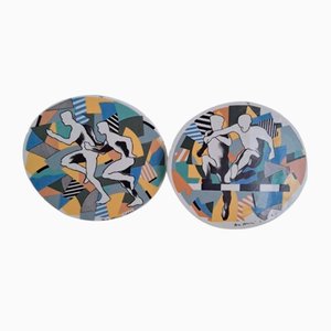 Postmodern Wall Plates by Pekka Paikkari for Arabia, 1994, Set of 2