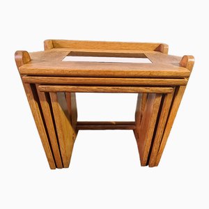 Tavolini ad incastro di Guillerme & Chambron, anni '50, set di 3