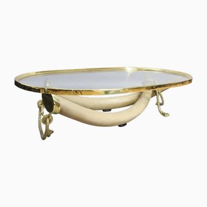 Faux Tusk and Gilt Bronze Coffee Table from Italo Valenti, 1970s