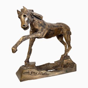 Französischer Künstler, Mid-Century Pferd, 1950er, Bronze