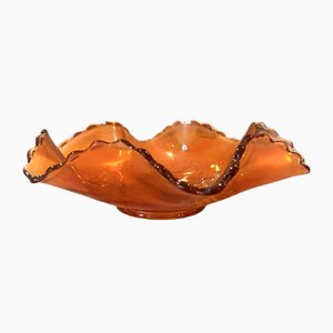Wavy Glass Marigold Brooklyn Bridge Bowl from Dugan, 1907