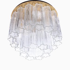 Ceiling Light with Tronchi Murano Glass & Brass by J. T. Kalmar for Kalmar, 1960s
