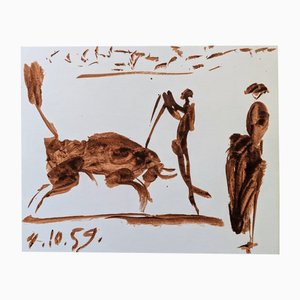 Pablo Picasso, Bull Fighter, Litografía original, 1961
