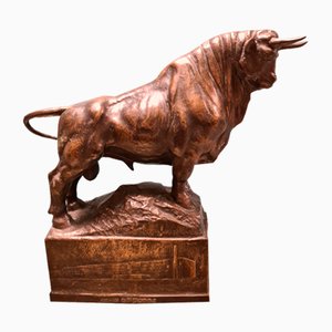 Musso Emilio, Vigorous Bull, 1920s, Bronze