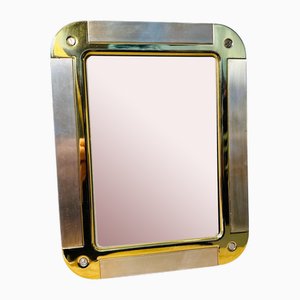 Italian Silvered and Gilded Metal Picture Frame in the style of Gucci, 1970s