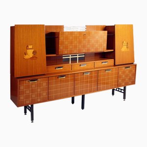 Sideboard in Veneered Rosewood with Maple Inlay, 1960s