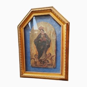 Vierge aux Anges, Espagne, 19ème Siècle, Huile sur Toile, Encadrée