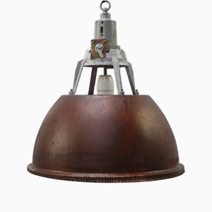 Lámparas colgantes industriales vintage de hierro oxidado