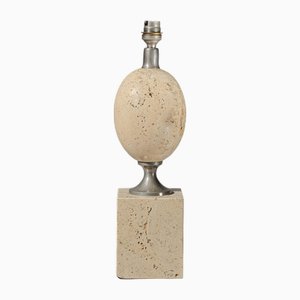 Travertine Table Lamp from Maison Barbier, 1970s