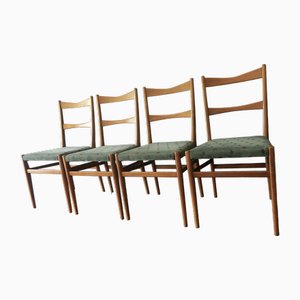 Danish Dining Chairs with Chenille and Metallic Thread Covers, Set of 4