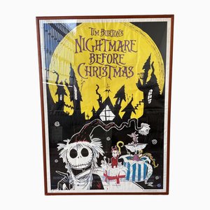 Affiche Publicitaire Tim Burton Première Édition The Nightmare Before Christmas, Italie, 1993