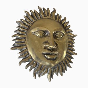 Decorazione Sun vintage in bronzo, anni '70