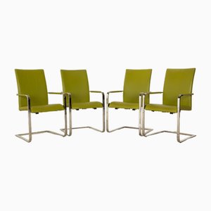 D2 Leather Chairs in Green Yellow from Hülsta