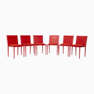 MM Leather Chairs in Red by Jean Nouvel for Matteo Grassi