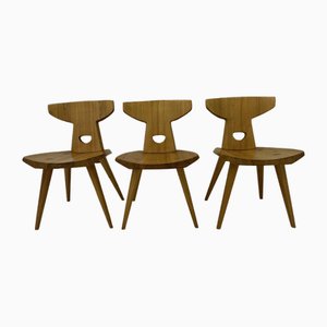Dining Chairs in Pine from Jacob Kielland-Brandt, Denmark, 1960s, Set of 3